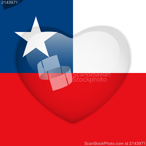 Image of Chile Flag Heart Glossy Button