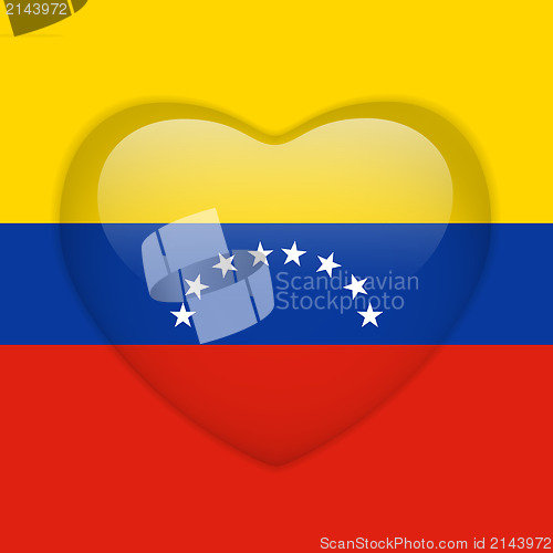 Image of Venezuela Flag Heart Glossy Button