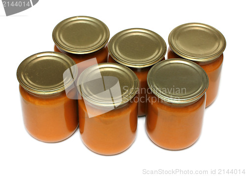 Image of vegetable paste in glass jars