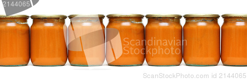 Image of vegetable paste in glass jars