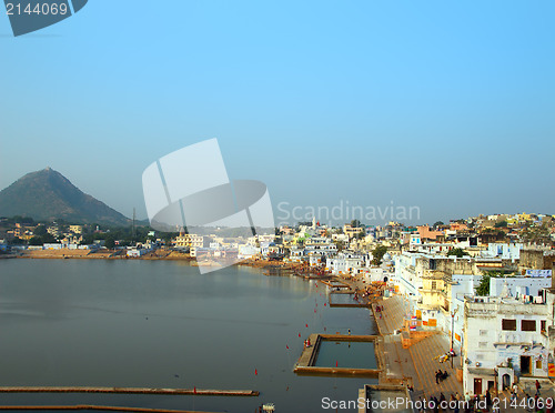 Image of holy lake in Pushkar India