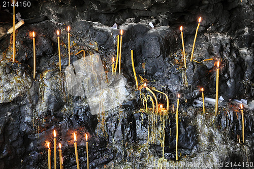 Image of candles in grotto