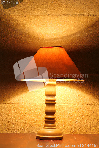 Image of old lamp on table