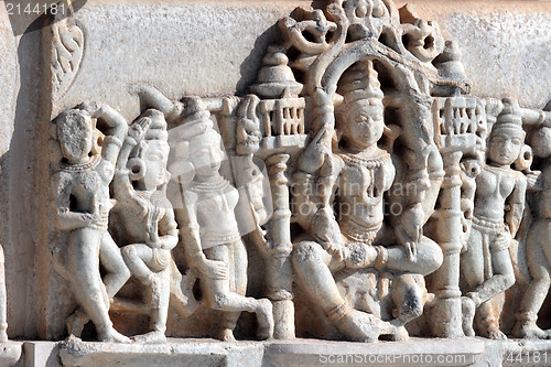 Image of hinduism ranakpur temple fragment