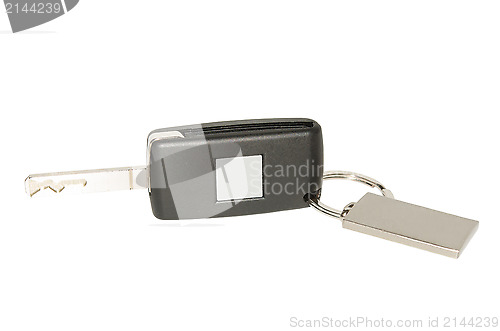 Image of Automobile key with blank plate and keychain