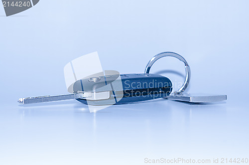 Image of Folding car key with remote control blue toned
