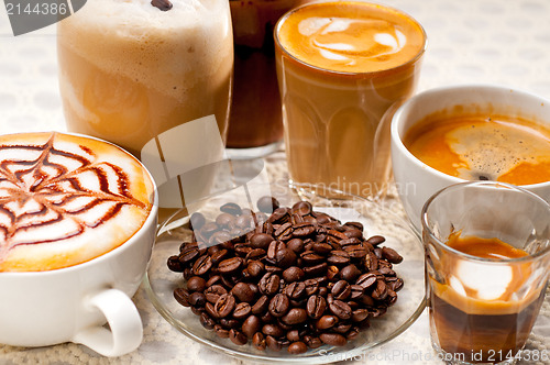 Image of selection of different coffee type