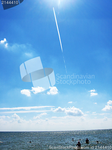 Image of The bright blue sky and the sun