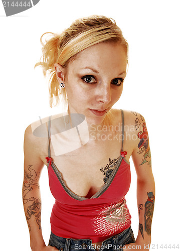Image of Woman with tattoos.