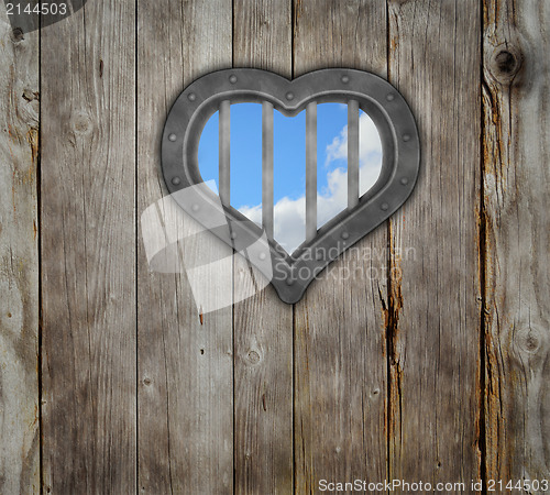 Image of heart prison window