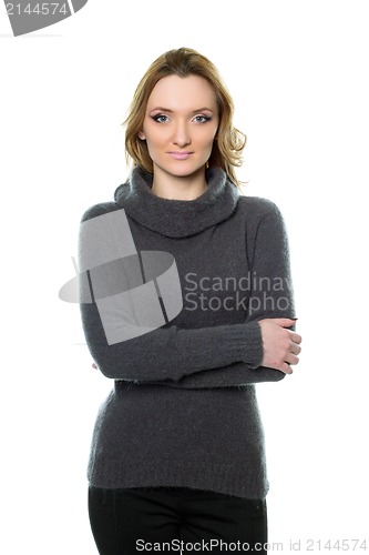 Image of young woman in sweater