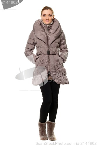 Image of young woman in coat