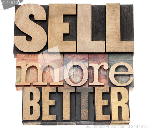 Image of sell more better in wood type