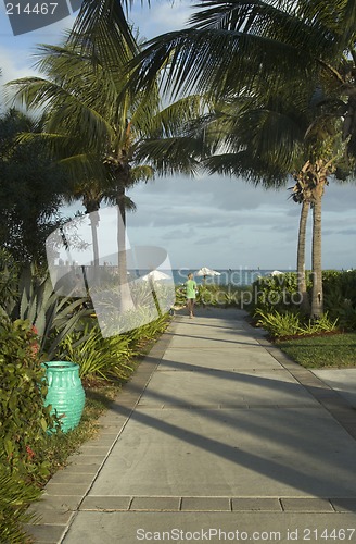 Image of walkway to beautiful tropical beach