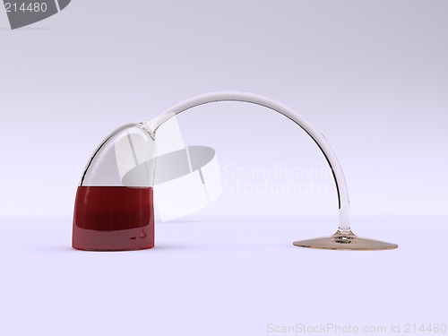 Image of acrobatic wine glass (3d, isolated)