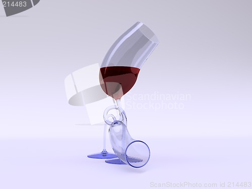 Image of 2 merry glasses (3d, isolated)