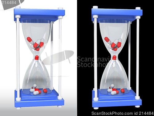 Image of pill medicinal glass (3d, isolated)