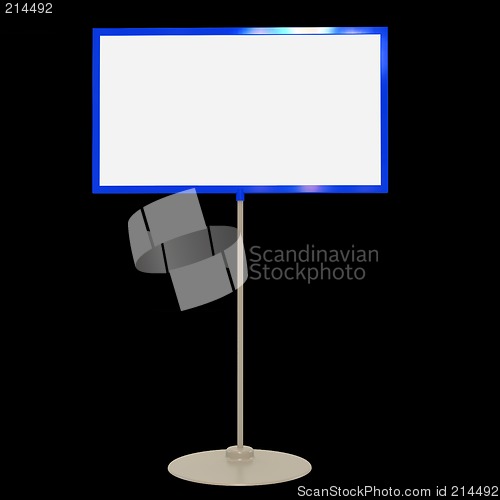 Image of blank info board foreshortening 2 isolated on black (with clipping path)