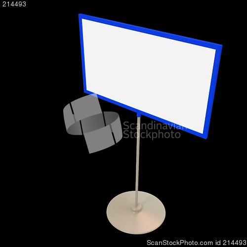 Image of blank info board foreshortening 3 isolated on black (with clipping path)