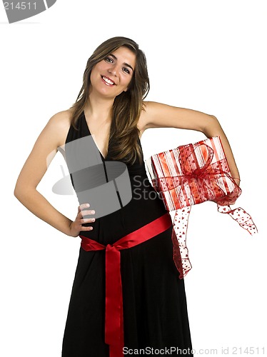 Image of Happy woman with a gift