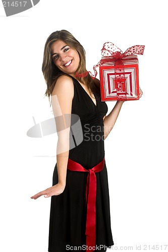 Image of Happy woman with a gift