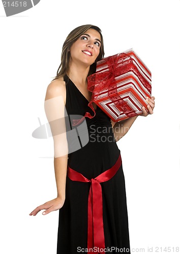 Image of Happy woman with a gift