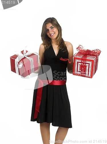 Image of Happy woman with a gift