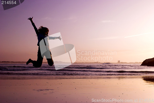 Image of Jumping on the beach
