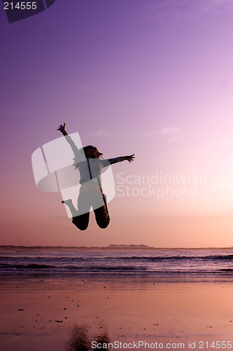 Image of Jumping on the beach