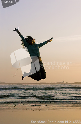 Image of Jumping on the beach