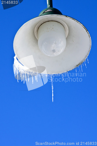 Image of Icicle on a street lamp