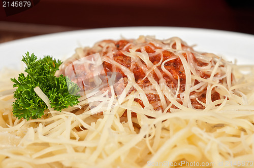 Image of pasta with meat