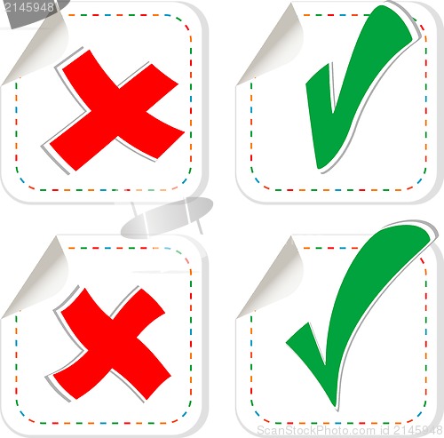 Image of check mark stickers set