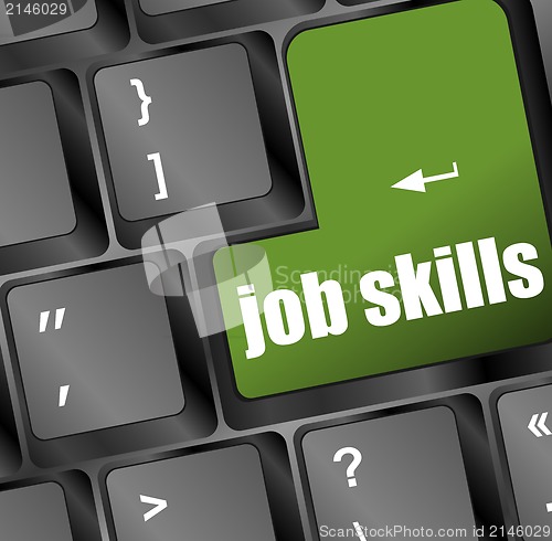 Image of Computer keyboard with job skills key. business concept