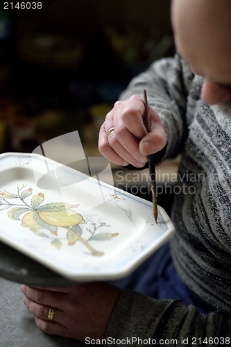 Image of Hand holding paintbrush