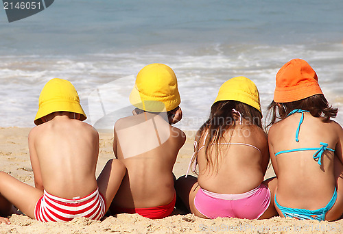 Image of Cute funny children on the beach
