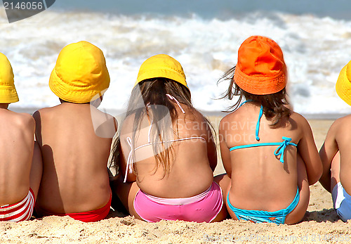 Image of Cute funny children on the beach