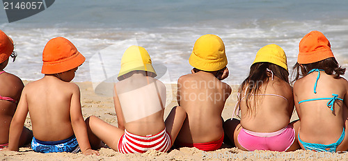 Image of Cute funny children on the beach