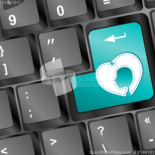 Image of White keyboard with heart sign