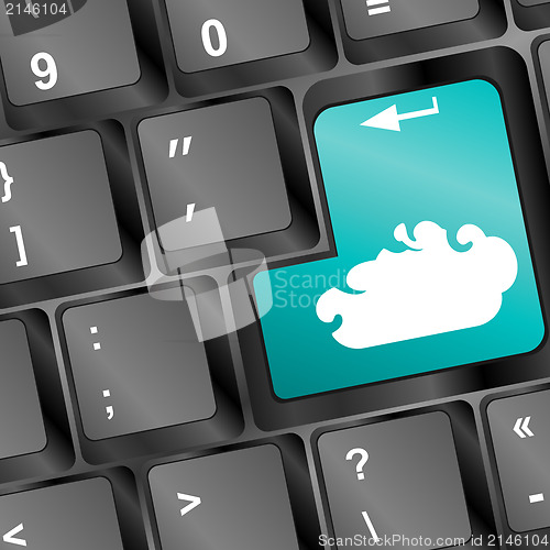 Image of Cloud computing concept on computer keyboard