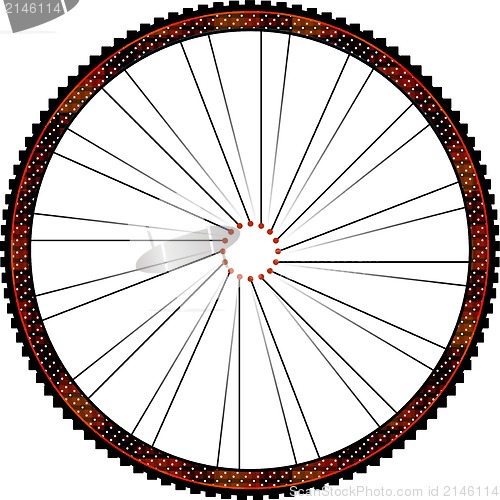 Image of Bike wheel isolated on white background