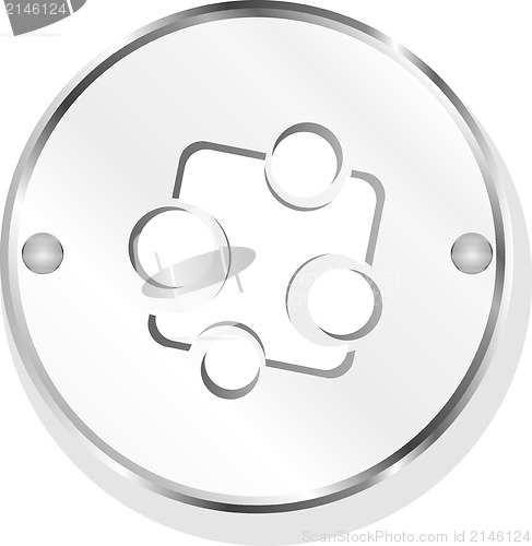 Image of Metal button with abstract symbol