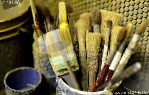 Image of Paitbrushes and colors