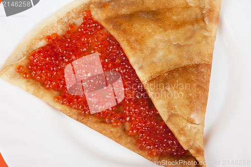 Image of Pancake with red caviar