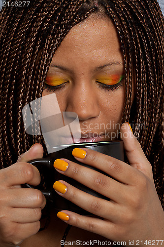 Image of girl and coffee