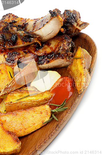 Image of Barbecue Pork Ribs and Roasted Potato