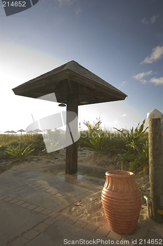 Image of outdoor shower at beach