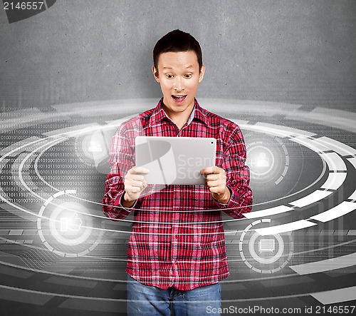 Image of Asian Man With Touch Pad
