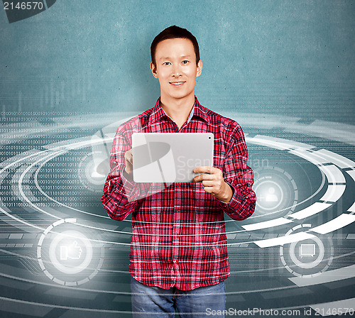 Image of Asian Man With Touch Pad