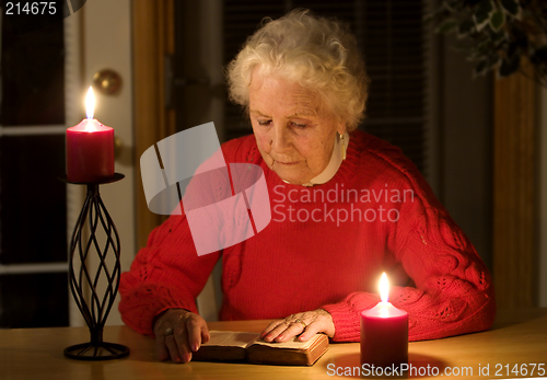 Image of Elderly woman reading